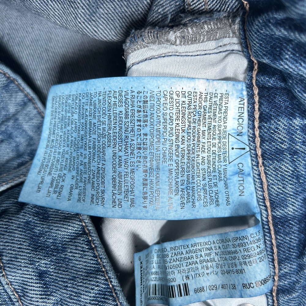 Zara Denim Jeans Women‎ Size 6 30x32 Blue Straight Leg Baggy High Rise Casual - Picture 3 of 16